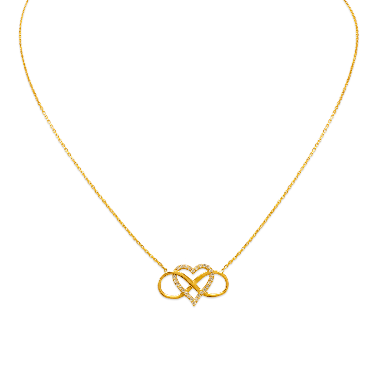 Fancy Infinity Hearts CZ Necklace