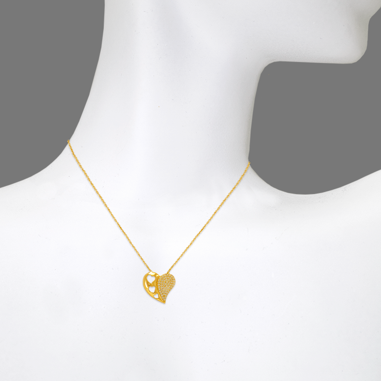 Fancy Heart CZ Necklace