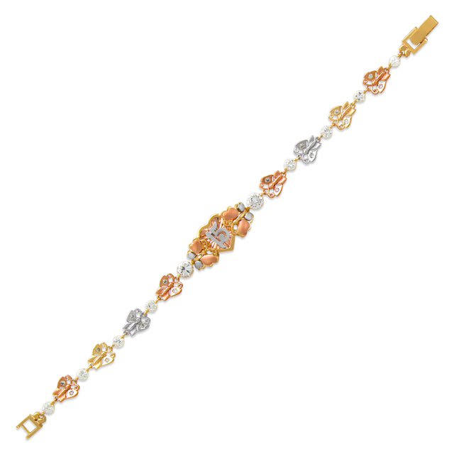 Fancy 15 Años CZ Bracelet CZ Tri Color