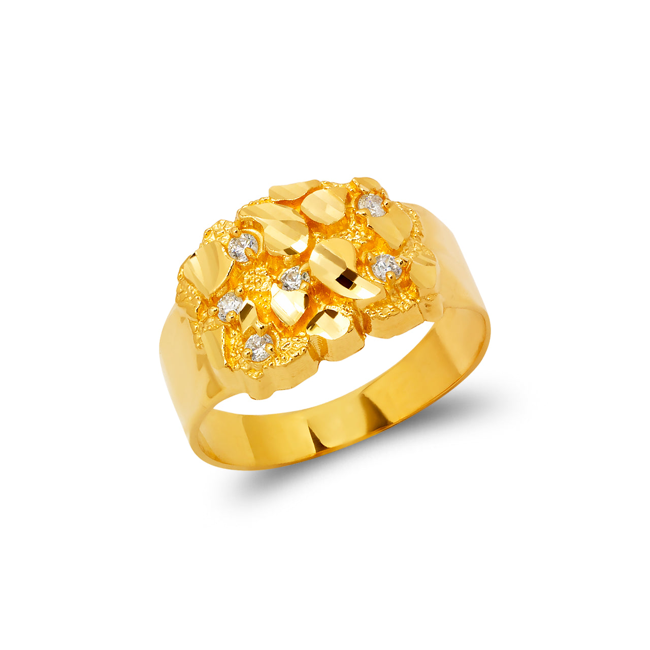 Gold Nugget Ring Cz's