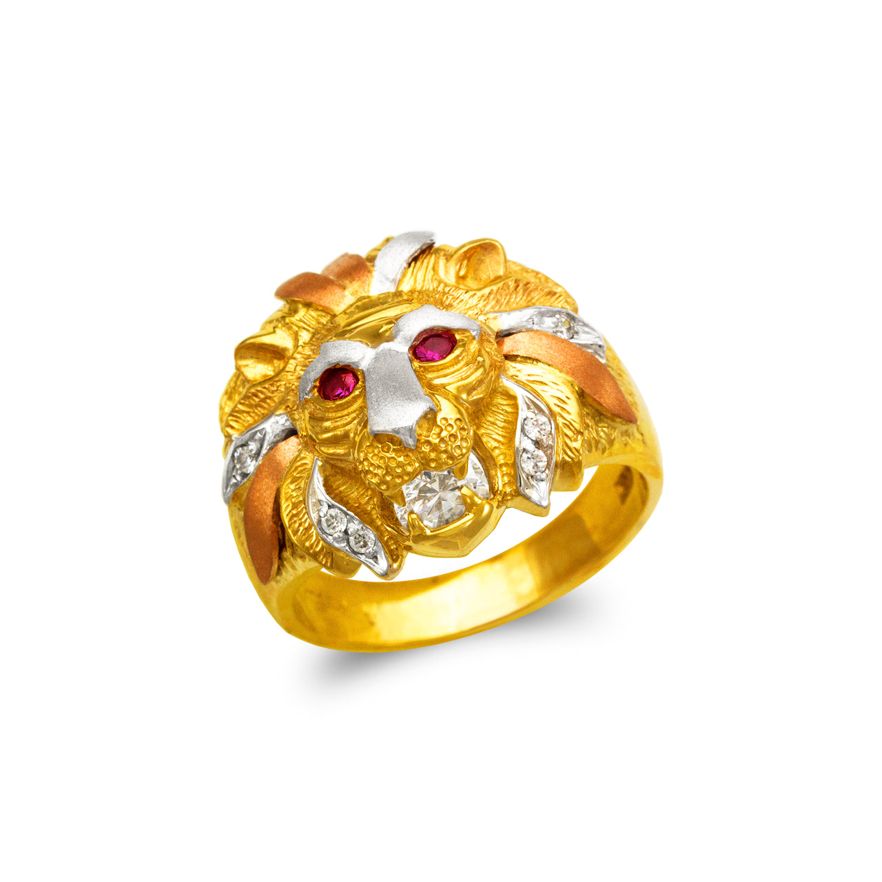 Tricolor Lion Head Ring