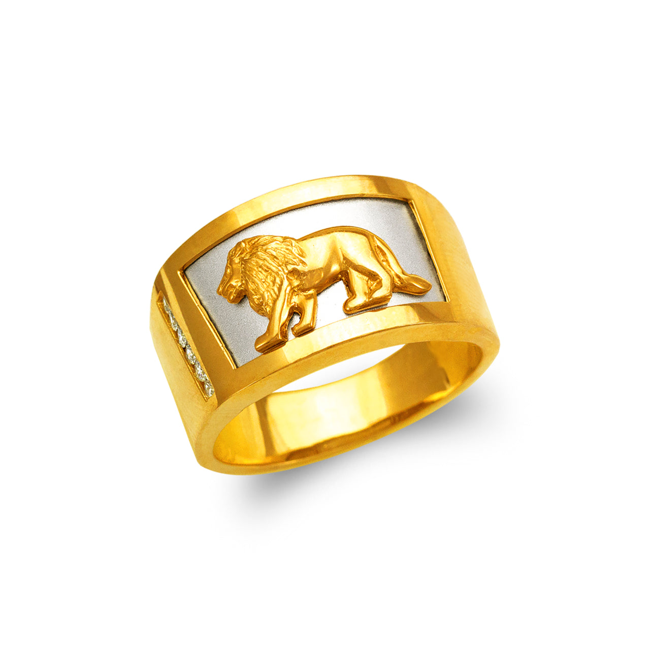 Two-Tone Lion Ring